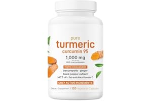 SIMPLY VITAL Turmeric Curcumin 1000mg with BioPerine, Ginger & Bee Propolis - 95% Curcuminoids, 120 Vegan Capsules for Joint & Antioxidant Support