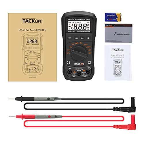Tacklife DM03 Klassisches Digital Multimeter, AC Spannungsprüfer Tragbare Prüfvorrichtung Messung von Spannung Strom Widerstand Messinstrument mit Hintergrundbeleuchtung - 8