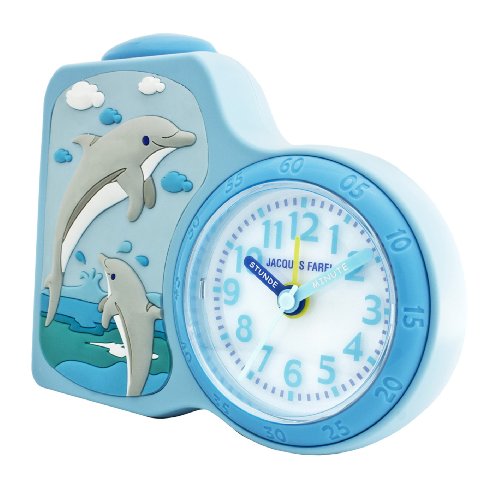 JACQUES FAREL ACB712DO-G Delfin Wecker Unisex Kinderwecker Kunststoff Analog Licht Alarm weiss