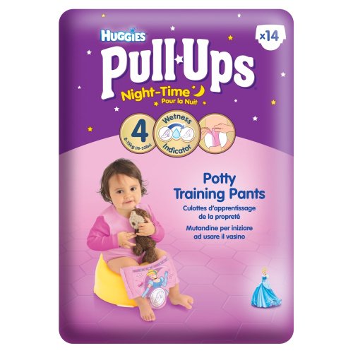 Huggies Pull Ups Nightime Potty Training Pants for Girls - Small (8-15 kg), 14 x 3 Packs (42 Pants)
