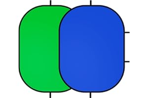 Selens Zielone niebieskie tło fotograficzne zielony ekran Chromakey 100 x 150 cm tło fotograficzne składane Pop Up Muślin Self Tape Background do portretów, studia, YouTube, strumieniowania wideo na