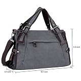 Coofit Damen Canvas Umhängetasche Messenger Bag Handtasche Hobo - 2