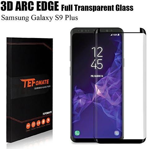 Galaxy S9 Plus Screen Protector, TEFOMATE 3D Curved Tempered Glass Screen Protector for Samsung Galaxy S9+ - Black