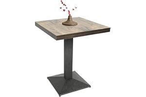 Drumm Tavolo pieghevole da bar, tavolo da giardino in plastica, altezza regolabile, per uso interno ed esterno (60 x 60 x 75 cm)