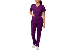 ADAR UNIFORMS Adar Pro Breakthrough Plus Scrub Set for Women - Enhanced V-Neck Top & Multi Pocket Pants