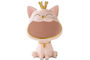 BLOOOK Statua Gatto,Vassoio Portachiavi,Svuotatasche,Gatto Fortunato,Regali Tema Gatto per Amanti dei Gatti Gadget,Porta Caramelle da Tavolo,Organizer Gioielli,Centrotavola Moderno Design