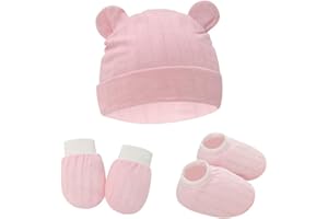 EYVRPAU Bebé Gorro y Guantes para Bebé Recién Nacido Bebé Beanie Sombrero para Bebés Niños Gorros
