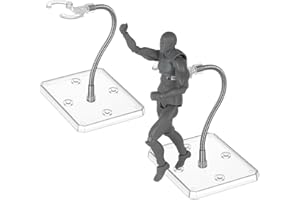 FINGERINSPIRE 2 Set di Supporti per Espositori per Action Figure con Ossa di Serpente Regolabili 93x73x200mm Espositori in Plastica Trasparente con Base Rettangolare per Modelli di Figure HG RG SHF