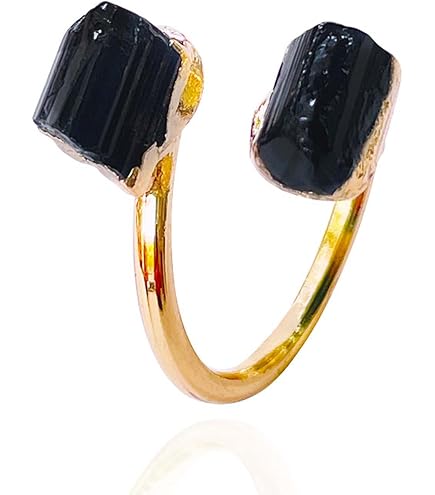 Anello In Pietra Di Ossidiana Nera Con Cuore Boho – Regolabile, Vintage, Portafortuna Chakra | Gioiello Naturale Per Donne