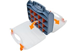 UHETLET Caja Organizadora de Tornillos, Organizador Tornillos de Doble Cara con 34 Compartimentos Extraíbles, CajaClasificadora para Piezas Pequeñas y Herramientas, Caja Surtido para Tornillo Tuerca