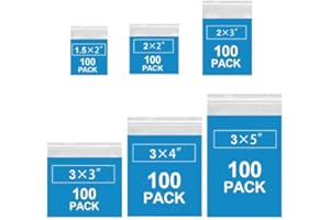 BONISON 600Pcs Grip Seal Bags - 6 Sizes 4x5 5x5 5x8 8x8 8x10 8x13cm Reusable Clear Plastic Zip Lock Bags for Kitchen Storage Jewelry DIY Crafts Sweets Food Packaging – Durable Food-Safe and Resealable
