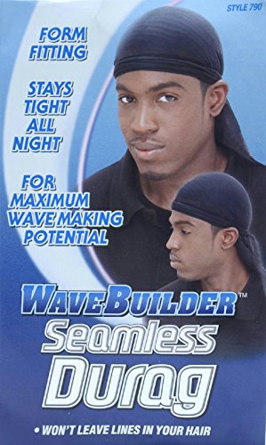 WAVE BUILDER Seamless Du-Rag BLACK