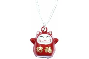 Miniblings Calico Cat Lucky Maneki Neko Necklace 45Cm Red Manga Fortune Asia 19Mm