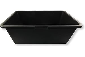 DEWEPRO® Secchio per Malta Rectangolare Nero 80L - Robusto e Senza Manico per Cantiere e Giardino - Ideale per Professionisti e Fai-da-Te, Capacità 80L, Dimensioni 71x47x30 cm - Pratico e Durevole