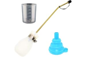 BITEYI Dispensador Aplicador de Insecticida en Polvo Antiinsectos Alimañas,Bombilla Tierra de Diatomeas Plumero Pulverizador (Blanco)