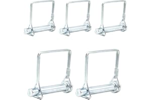 CEEYSEE 5 pasadores de seguridad de 10 mm x 60 mm. Pasador de tubo plegable con cierre de bloqueo, patillas cuadradas de galvanizado para remolques, tractores, volquetes, granjas, cortacéspedes (F.10