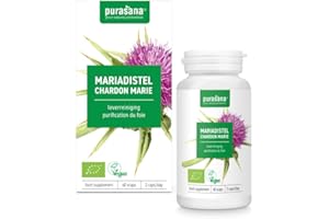 Purasana® Chardon-Marie Bio – Extrait Hautement Concentré – 60 Gélules Végétales – Silymarine pour Favoriser la Santé du Foie & Améliorer la Digestion & Soutenir