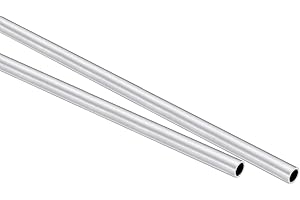 Unifizz 2Pcs 6063 Aluminum Round Tube 4mm OD 3mm ID 300mm Length Seamless Straight Pipe Tubing for Home Industry DIY Crafts