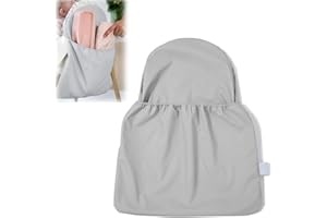 SOLBUM Highchair Handy Pocket Pouch,PU Dining Chair Back Storage Bag,High Chair Accessories, Waterproof Material,One Large Pouch with an Internal Zip Pocket,Compatible with IKEA Antilop Highchair (gray)