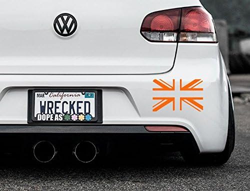 Union Jack Bumper Car Sticker, Orange