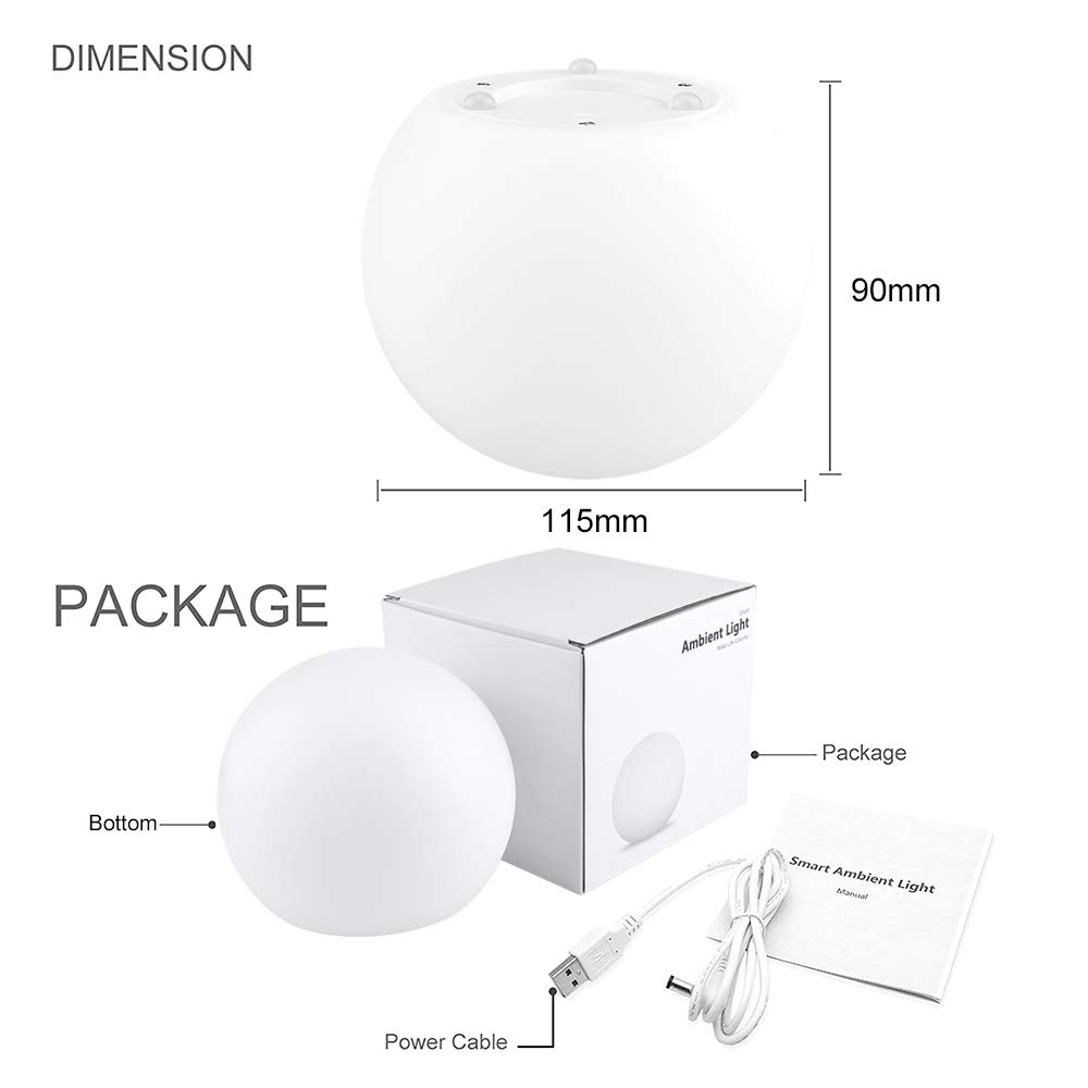 Smart Bedside Lamp Compatible with Alexa Google Home,Kesbin WiFi Smart
