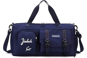 HOUSTAR sportowa torba podróżna, torba sportowa unisex z przegródką na buty, składana torba podróżna, torba sportowa, torba treningowa, torba fitness dla kobiet i mężczyzn, weekendowy trening, weekendowe wycieczki, NIEBIESKI