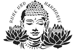 ‎IDEEN MIT HERZ Ideen mit Herz Laser-Kunststoff-Schablone | DIN A4 | Perfekt geeignet für Textilgestaltung, Wandgestaltung, Fenster, Papier, Scrapbooking, Kinder, Basteln, DIY (Buddha 2)