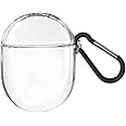 GEEKRIA TPU Case Cover Compatible with Google Pixel Buds A-Series True Wireless Earbuds, Protective Earphones Skin Cover with Keychain Hook, Charging Port Accessible (Clear)
