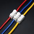 SP Electron Pack of 20 Pcs 3 Way Spring Wire Connector Wiring Cable Connector Push-in Conductor Clamp Terminal Block for Wiring Connections Electrical Cable Clamp