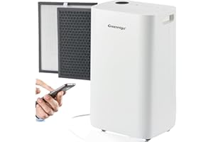 Greenmigo Deumidificatore 25L/24h,Deumidificazione Smart Adatto fino a 70m2,WiFi,Ionizzatore,Filtro Hepa Filtro e ai Carboni Attivi,Scarico Continuo,Serbatoio 4.5 Litri,Timer(ALPHA-Q25 Pro WiFi)