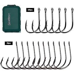 Dingbear 25pcs(1/0#-5/0#) Ghost Tooth Hook&100pcs Standard Hooks Militar de acero Pesca Ganchos Gancho de pescar ganchos para pescar gancho de pesca