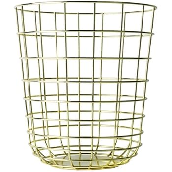 Menu 9000829 Draht-Papierkorb, Messing, Höhe 35 cm, Durchmesser 32 cm