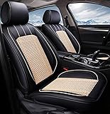 Perfektes Design: Wenn Sie lange fahren, gibt Ihnen das Design aus Eisseide ein gutes Gefühl. Die Kissen sind in den Farben Aprikose, Beige und Schwarz gehalten, nicht zu langweilig oder zu blendend, sodass Ihr Autositz nicht mehr einfach ist. Es gibt auch eine kleine Tasche, um den Sitzbezug zu verbinden, damit Fahrer und Beifahrer einige kleine Dinge bequem verstauen können!