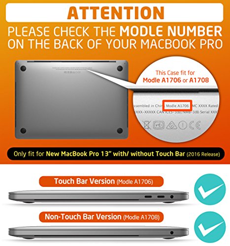 Macbook Pro 13 H  lle 2016  i-Blason weiche  mattierte Soft-Touch Hartschalen-H  lle f  r Apple Macbook Pro 13   Zoll A1706 A1708 mit Retina Display  