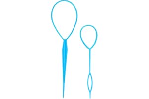iTauyees 2 Piezas Herramientas para Cola de Caballo, Cabello Pull Aguja (Blu)