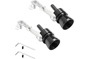 JNNJ 2 Pièces Sifflet D'échappement Pour Voiture, Sifflet Turbo Pour Tuyau D'échappement De Voiture En Alliage D'aluminium, Silencieux D'échappement Turbo Pour Tous Les Modèles Véhicules（Noir）