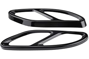 Vobor Auspuffblenden-1 Paar Auspuffblenden schwarz für Benz GLC C E-Klasse C207 Coupe 14-17 (Farbe : Black)