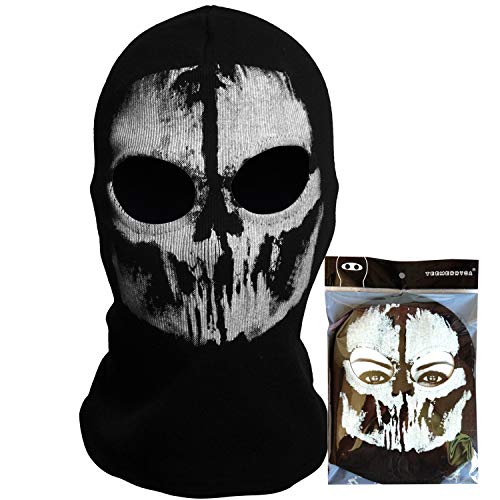 RAINSGIFT Cagoules Homme Sport d'hiver Ski Snowboard Moto équitation Cagoule Noir Masque de crâne d'Halloween pour adultes Hiver Chaud Bonnets Chapeaux