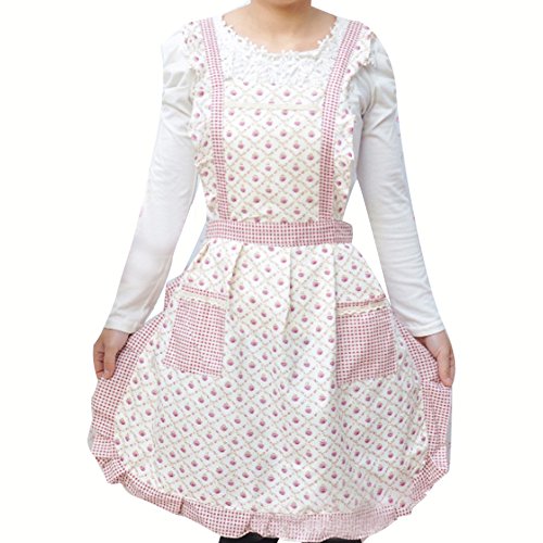 Preisvergleich Produktbild Ndier Latzschürze aus Weichem, koreanischem Baumwoll-Leinen, einhängend, kreuzförmiger Kragen, Küchenschürze, große Tasche