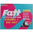 Fatt Keto Bars - Caramel & Sea Salt - 4 x 30g - 2g Carbs - 100% Natural - Low Carb, Low Sugar, High Prebiotic Fibre, Vegan & Sweetener Free - FattBar