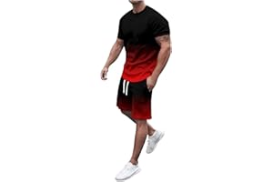 ZYPAINIY Survêtement Short à Manches Courtes Hommes Ensemble Short Tee Shirt Ensemble Ete Couleur Unie 2 Pièces à T-Shirt Manches Courtes + Sportswear Tracksuit Casual Survêtement pour Hommes