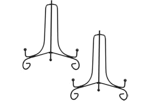 Tincogo Lot de 2 Noir chevalets Porte Assiette Présentoirs Décoratifs en pour Photo, Cadres pour Image, Livres de Cuisine, Assiettes décoratives, Tableaux et pièces d’Art,6 Pouces