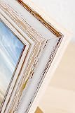 Echtholz Vintage Bilderrahmen „Toskana“ im rustikalen Shabby-Chic Look (weiss / braun), traditioneller Holz-Rahmen im Landhaus-Stil – natürlich schön! (24×30 cm) - 4