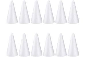Holibanna 12Pcs 15 Cm Bianc Schiuma Coni Polistirolo Cono Artigianato Schiuma Cono Natale Albero Coni per Natale Centrotavola Decorazione