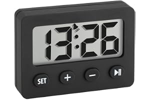TFA Dostmann Digital väckarklocka, 60.2014.01, timer och stoppur, larmfunktion, gummibeläggning