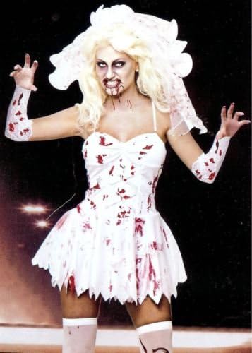FANCY DRESS LADIES BLOODY ZOMBIE BRIDE HALLOWEEN COSTUME W/BLOODY VEIL - LARGE SIZES 16-18 by Best Dressed