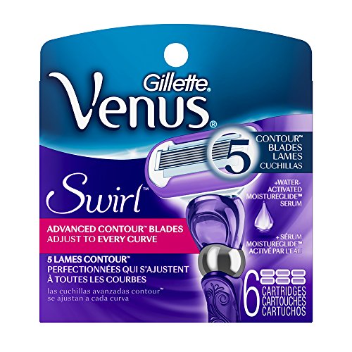 Gillette Venus Women's Razor Blade Refills, Swirl, 6 Count