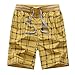Produktbild MOTOCO Herren Strandhosen Lose Plaid Print Atmungsaktive Shorts Schnell trocknende BadeshortsXL,Gelb