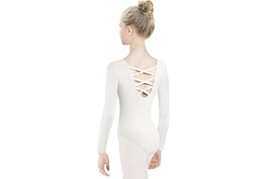 tanzdunsje Maillot de ballet Maillot de baile para niñas mujeres Leotardos de gimnasia de algodón de manga larga talla 100-170