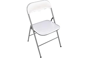 MILANI HOME MilaniHome.it - Sedia Pieghevole Slim Bianco Opaco Struttura Grigia Per Interno Sala Da Pranzo Salotto Cucina Ufficio